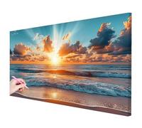 Wave Diamond Art Kits Adults, 140x70cm Large Diamond Painting Sunset, DIY Large Crystal Art Kits Crafts for Adults, 5D Full Drill Dimond Painting Gem Embroidery Home Decoration Gifts for Women -3355