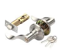 Wave Door Locking with Key - Gold Interior Door Lock Handle, Waves Style Lever Doors Handles, Entry Doors Lever with Locks | Ergonomic Interior and Exterior Locks for Home, Front Entrance