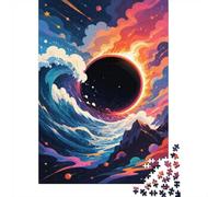 Wave Eclipse Mountain Jigsaw Puzzle, 1000 Pcs Indoor Adult Game | 70x50cm Cardboard, Brain Workout, Tight Puzzle Fit, Art Admirers, Stress Reduction