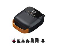 Wave Electric SUP Pump for Paddle Board & Kayak, 20 PSI Rechargeable Air Pump, 5200mAh Battery & 12V Car Charger, Fast Inflate & Deflate, Portable Inflator for Pool & Airbed - Black/Orange