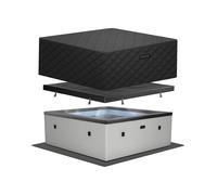 Wave Garda | 4/6-Person Eco Foam EnergySave Hot Tub Bundle | Built-In Integrated Heater - Graphite Grey - 4 Person | 160x70cm