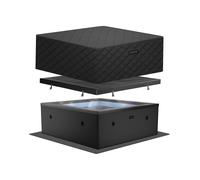 Wave Garda 4/6 Person Eco Foam Hot Tub with Built-In Integrated Heater - Charcoal Black - 4 Person | 160x70cm | EnergySave Bundle