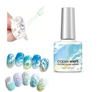 Wave Gel Top Coat Nail Polish 10ml - Ocean Wave Nail Art Effect, Hollow Soft Ocean Texture Gel Polish, No Wipe UV/LED Top Coat for Salon & DIY Manicure (1 PS)