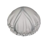 Wave Geometric Grey Silver,Shower Cap Nightcap Double Layer Waterproof Elastic Bath Cap Reusable Hair Cap