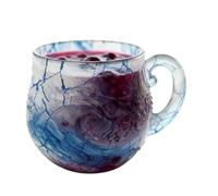 Wave Glass Mug | Hand-Blown Tea Cups,Coastal Breakfast Cup | for Hot Coffee Juice Milk Drinks Living Room Office Restaurant Kitchen Hotel Teachers Students Collectors Artists