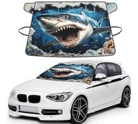 Wave Great White Shark Out Of The Sea Print Car Windshield Cover For Ice And Snow Universal Fit For Most Cars Multifuntional Ice Protector Keep Snow Frost Off