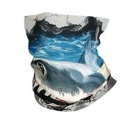 Wave Great White Shark Out Of The Sea Printed Headscarf, Headband, Men'S And Women'S Towel，Multifunctional Sports Mask