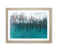Wave Grooves In The Maldives In Abstract Modern Art Framed Print | A4 Oak Framed Wall Art | Ready to Hang | Abstract Nautical Picture | Living Room Bedroom Lounge Office