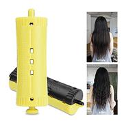 Wave Heat Perm Rods, Hair Rollers 6Pcs Multi-Size Secure Grip Anti Skid Design with Rubber Band Rollers Hair Curlers, for Curling and Hairdressing (Number 2)