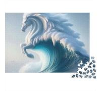 Wave Horse 1000 Piece Jigsaw Puzzle Paper for Adults Ocean Art Focus Gift Home Decoration 70x50cm/1000pcs