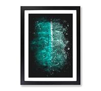 Wave In The Maldives Paint Splash Modern Framed Wall Art Print, Ready to Hang Picture for Living Room Bedroom Home Office Décor, Black A3 (34 x 46 cm)