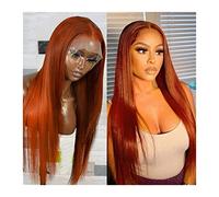 Wave Lace Front Wigs 12-26" Ginger Lace Front Human Hair Wigs 13x4 Brazilian Straight Lace Frontal Human Hair Wig 13x4#350 Lace Front Wig for Women Natural Synthetic Hair Wigs(13X4 Wig 150 Density,24