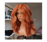 Wave Lace Front Wigs 20-26 Inches Dark Orange Long Natural Wave Lace Front Wig Synthetic Hair Preplucked Glueless High Temperature Fiber Lace Wig for Women Natural Synthetic Hair Wigs(24inches)