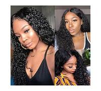 Wave Lace Front Wigs 360 Lace Frontal Wig Curly Water Wave Lace Front Wig 8-28 Inch Malaysian Curly Human Hair Wig for Women 4x4 Lace Closure Wigs Natural Synthetic Hair Wigs(360 Lace Frontal Wig,14in