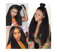 Wave Lace Front Wigs 8-30 Inch Brazilian Kinky Straight Lace Front Wig 150% Density Medium Brown Lace Wig 360 Lace Frontal Wig Glueless Lace Human Hair Wigs Natural Synthetic Hair Wigs(16inches)