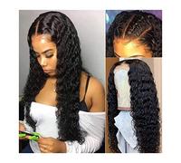 Wave Lace Front Wigs Brazilian 13x6 Lace Front Wig Water Wave Human Hair Wigs 8-30 Inch Curly Lace Frontal Wig Medium Brown Lace Wig for Black Women Natural Synthetic Hair Wigs(250% density 13x6 wig,1