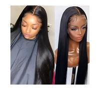 Wave Lace Front Wigs Brazilian Human Hair Lace Wigs 150% Density Bone Straight 13x4 Lace Front Wig 4x4 Closure Wigs Pre Plucked with Baby Hair for Women, Natural Colour Natural Synthetic Hair Wigs(4X4