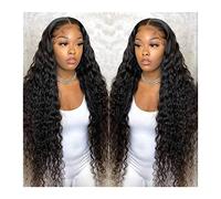 Wave Lace Front Wigs Deep Wave Lace Frontal Wig 10-30 Inch Brazilian Wet And Wavy Curly Lace Front Human Hair Wigs T Part 13×5 Transparent Lace Wigs for Women Natural Synthetic Hair Wigs(30inches)