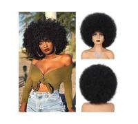 Wave Lace Front Wigs Fluffy Curly Human Hair Wig with Thick Bangs 180% Density Wig for Women Natural Synthetic Hair Wigs(8inches)
