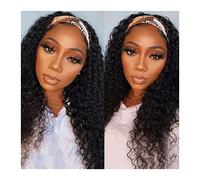 Wave Lace Front Wigs Headband Wig Remy 150% Density Brazilian Hair Curly Human Hair Wigs for Women 8-28 Inch Lace Human Hair Wig with Flexible Headband Natural Synthetic Hair Wigs(12inches)