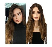 Wave Lace Front Wigs High Temperature Fiber Wig 22inch Long Brown Ombre Synthetic Lace Wigs for Women Natural Hair Wavy Cosplay Wigs Soft Heat Resistant Wig Natural Synthetic Hair Wigs