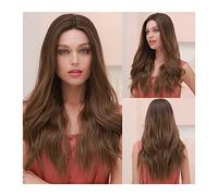 Wave Lace Front Wigs Long Brown Synthetic Lace Wig for Women 150% Density High Temperature Fiber 24" Transparent Lace Frontal Wig Heat Resistant Wavy Cosplay Wig Natural Synthetic Hair Wigs