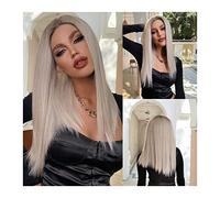 Wave Lace Front Wigs Long Straight Middle Part Synthetic Wigs 13 * 1 T Part Lace Front Wig HD Transparent Lace Ombre Platinum Blonde Heat Resistant Fibre Hair Wigs Natural Synthetic Hair Wigs