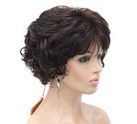 Wave Lace Front Wigs Short Curly Dark Auburn Synthetic Hair Full Wig Women Thick Wigs for Everyday Natural Synthetic Hair Wigs(33-2)