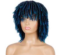 Wave Lace Front Wigs Soft Short Synthetic Wigs for Black Women 14 inch High Temperature Fiber Crochet Twist Hair Natural Synthetic Hair Wigs(6)