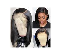 Wave Lace Front Wigs Straight Lace Frontal Bob Wig Pre Plucked 4x4 Human Hair Wigs Brazilian Remy Bone Straight Short Bob Wig for Women Natural Synthetic Hair Wigs(16inches)