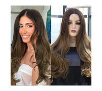 Wave Lace Front Wigs Synthetic Lace Wigs 24inch Long Wave Middle Parting Wigs for Women High Temperature Fiber Small Area Lace Wig Fashion Natural Party/Daily/Cosplay Natural Synthetic Hair Wigs(177-G