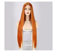 Wave Lace Front Wigs Synthetic Wig Long Straight Wig for Women Orange Cosplay Wigs for Women Heat Resistant Natural Hair Grey Blonde Hair Natural Synthetic Hair Wigs(WL9352-2735)