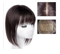 Wave Lace Front Wigs The Top of The Head of Real Hair Patch Piece Old People Cover White Hair Real Short Hair Wig Piece Women Fluffy Wig Piece Natural Synthetic Hair Wigs(18-(10-12)25CM-brown)