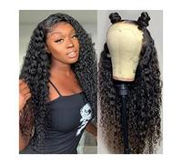 Wave Lace Front Wigs Water Wave Human Hair Lace Wigs 150% Density Indian Remy Hair 4X4 13x4 Medium Brown Lace Frontal Wig Pre Plucked, Natural Colour Natural Synthetic Hair Wigs(13x4 Front Wig,22inch