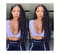 Wave Lace Front Wigs Water Wave Remy Human Hair 13x4 Lace Front Wig 4x4 Lace Closure Wig for Woman Brazilian Human Hair Lace Wig Pre Pluck with Baby Hair Natural Synthetic Hair Wigs(13x4 Lace Wig,14in