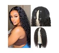 Wave Lace Front Wigs Water Wave Wig Human Hair Brazilian Deep Curly Wave V Part Human Hair Wig 150% Density Natural Synthetic Hair Wigs(20inches)