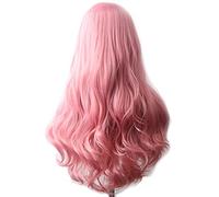 Wave Lace Front Wigs Wavy Hair Synthetic Wig Long Blue Cosplay Wigs for Women Colored Red Pink Blonde Purple Brown Green Black Burgundy Natural Synthetic Hair Wigs(Pink)