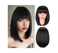 Wave Lace Front Wigs Wig Woman Synthetic Fiber Short Bobo Head Air Bangs Shoulder-length Hair Natural Synthetic Hair Wigs