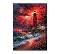 Wave Lighthouse Puzzle 100 Pieces, Fun Challenging Puzzle Games, Difficult Jigsaw Puzzles for Adults 100 Pieces