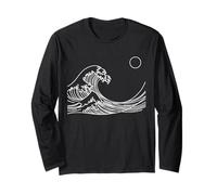 Wave Line Art Japan Lover Long Sleeve T-Shirt