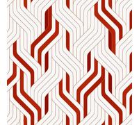 Wave Line Peel and Stick Wallpaper Self-Adhesive Red Modern Abstract Geometric Contact Paper Non-Woven Canvas Removable Wall Paper for Living Room Bedroom Shelf Liner Walls Cabinets 44x500 cm C-152
