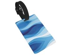Wave Lines Pattern Luggage Tags for Suitcases - Durable PVC ID Tags with Detachable Straps for Travel, Backpack, Golf Bag, Anti-Loss