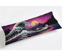 Wave Long Pillow Case 90x30cm, Premium Velvet Extra Long Body Pillow Cover, Large Cushion Covers Japan for Side-Lying & Pregnancy Orthopaedic Support, Breathable Machine Washable, Hidden Zipper K8-50