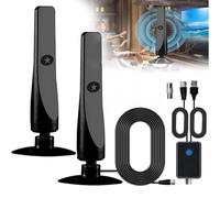 Wave Max Wavemax TV Antenna 2025 with Remote for Campers Broadwave Indoor Amplified for Smart, Signal Booster Supports 4k Indoor Full HD Smart TV HD Digital Antenna for Local(2PCS)