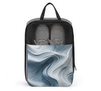 Wave Motion Image Shoe Bag Waterproof & Breathable Shoe Pouch for Travel, Portable Carry Case for Sports Sneakers, Gym, Vacation