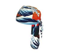 Wave Mount Fuji Sun Boat Tree Printed Quick Drying Cycling Cap, Breathable Mesh Bandana Helmet Liner, for Running Fishing