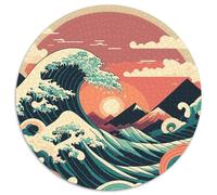 Wave & Mountain 1000 Pieces Dope Jigsaw Puzzles Stress Reliever Family Game Unique Gifts for Adults 1000pcs (67.5x67.5cm)