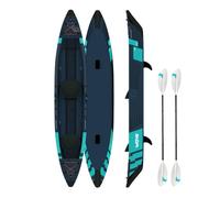 Wave Navigator Inflatable Kayak | Durable PVC Construction, Comfortable Seats, Quick Inflation & Deflation, Ideal for Rivers & Lakes | 1-3 Person (Navy, 2.0 Model | 2 Person)