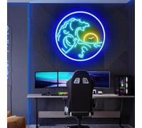 Wave Neon Signs for Wall Decor,Sunset Sunrize Neon Light Sign Neon Room Decor,LED Dimmable Night Light for Teens Game Room Bedroom Cool Birthday Wedding Party Gifts(35.6x35.6CM),USB Powered