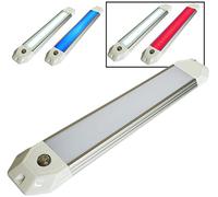 Wave One Marine | 12" Dual Color Dimmable Dome Boat Light | 12V Volt RV Aluminum Housing Touch Dimmer Switch | IP67 Waterproof Interior Exterior (White | Red)